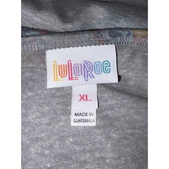 Lularoe Tunic Top Women Size XL Stretch Short Sleeves High Low Hem Gray - Picture 7 of 10